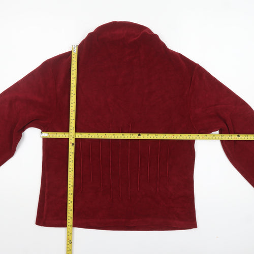 Marks and Spencer Per Una Women Red Velvet Roll Neck Long Sleeve Top Size 14