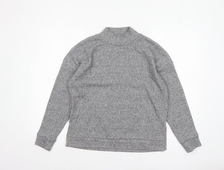 Marks and Spencer Women's Grey Mock Neck Long Sleeve Pullover Jumper Size 10