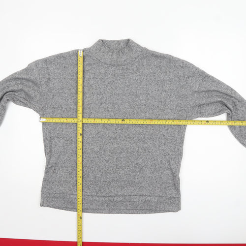 Marks and Spencer Women's Grey Mock Neck Long Sleeve Pullover Jumper Size 10