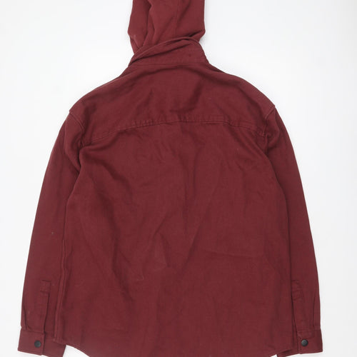 River Island Men’s Red Hooded Cotton Jacket Size L Casual