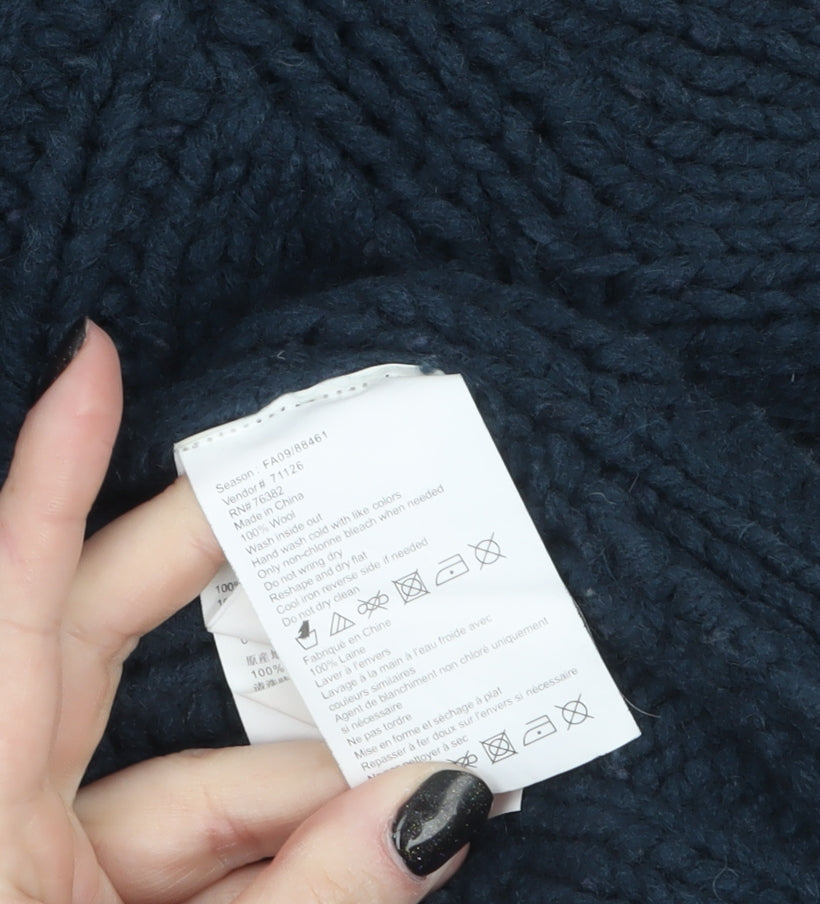 Timberland Men’s Blue Cable-Knit Wool 1/2 Zip Jumper XL