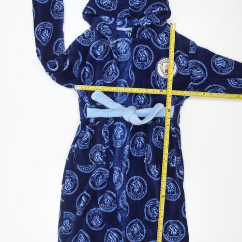 Manchester City Boys Blue Fleece Hooded Robe 10-11 Years