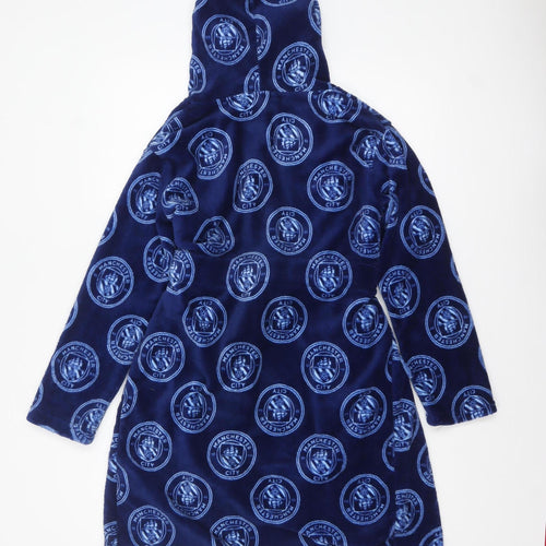 Manchester City Boys Blue Fleece Hooded Robe 10-11 Years