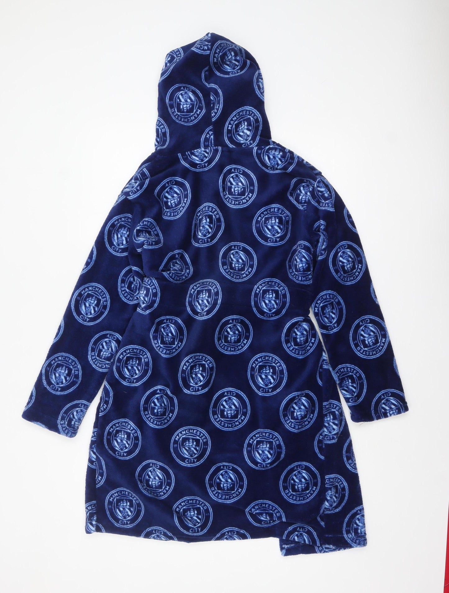 Manchester City Boys Blue Fleece Hooded Robe 10-11 Years