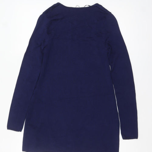 Zara Women Blue Bodycon Long Sleeve Knit Dress Size 8