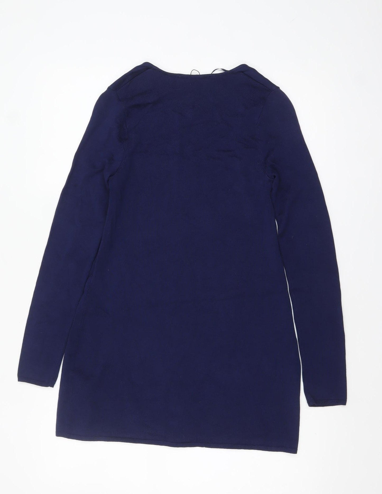 Zara Women Blue Bodycon Long Sleeve Knit Dress Size 8