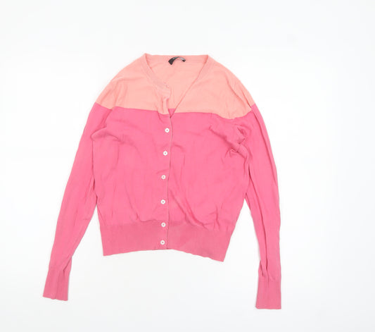 Paul Smith Women Pink Colour Block Cardigan Small Knitwear