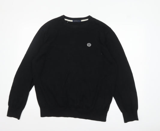 Henri Lloyd Men's Black XL Cotton Crew Neck Jumper