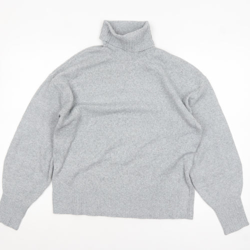 Pieces Women Grey Roll Neck Pullover Jumper Size S