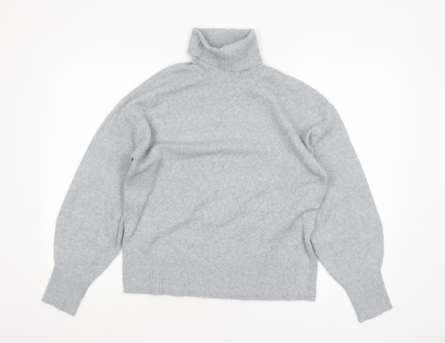 Pieces Women Grey Roll Neck Pullover Jumper Size S