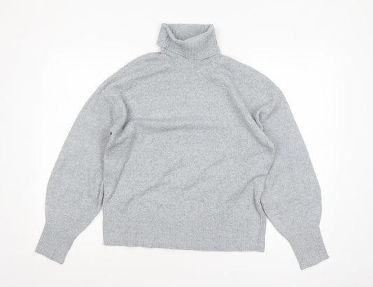 Pieces Women Grey Roll Neck Pullover Jumper Size S
