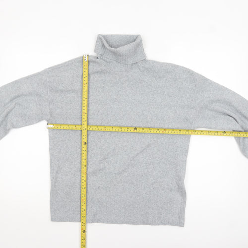 Pieces Women Grey Roll Neck Pullover Jumper Size S