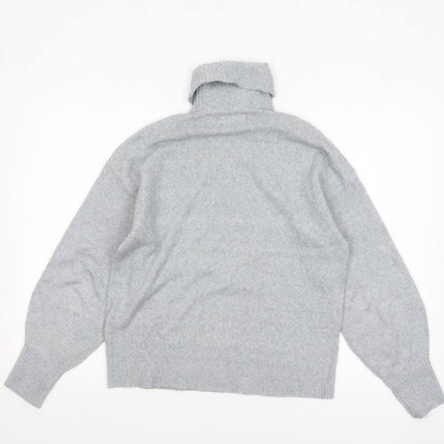 Pieces Women Grey Roll Neck Pullover Jumper Size S