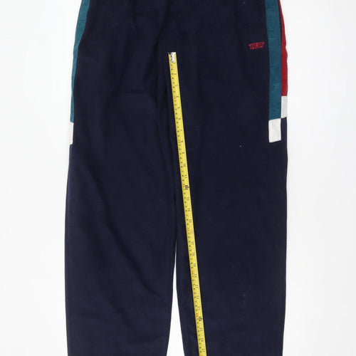 ROX Men's Navy Fleece Sweatpants XL Relaxed Fit Colour Block Design