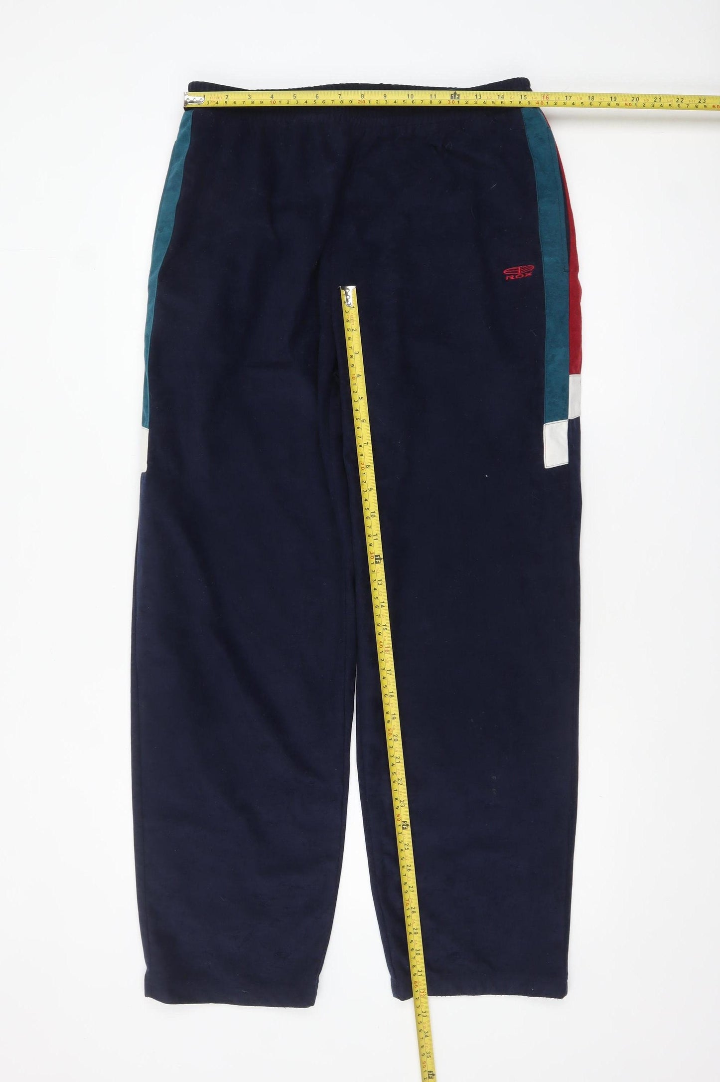 ROX Men's Navy Fleece Sweatpants XL Relaxed Fit Colour Block Design