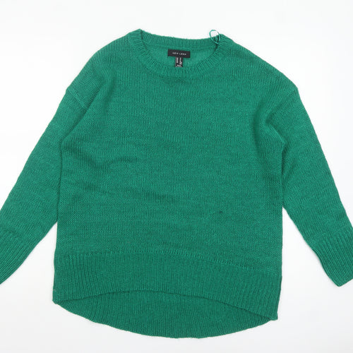 New Look Women’s Green Acrylic Knit Pullover Jumper Size M