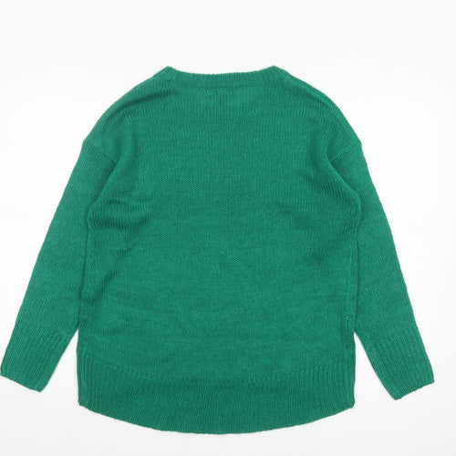 New Look Women’s Green Acrylic Knit Pullover Jumper Size M
