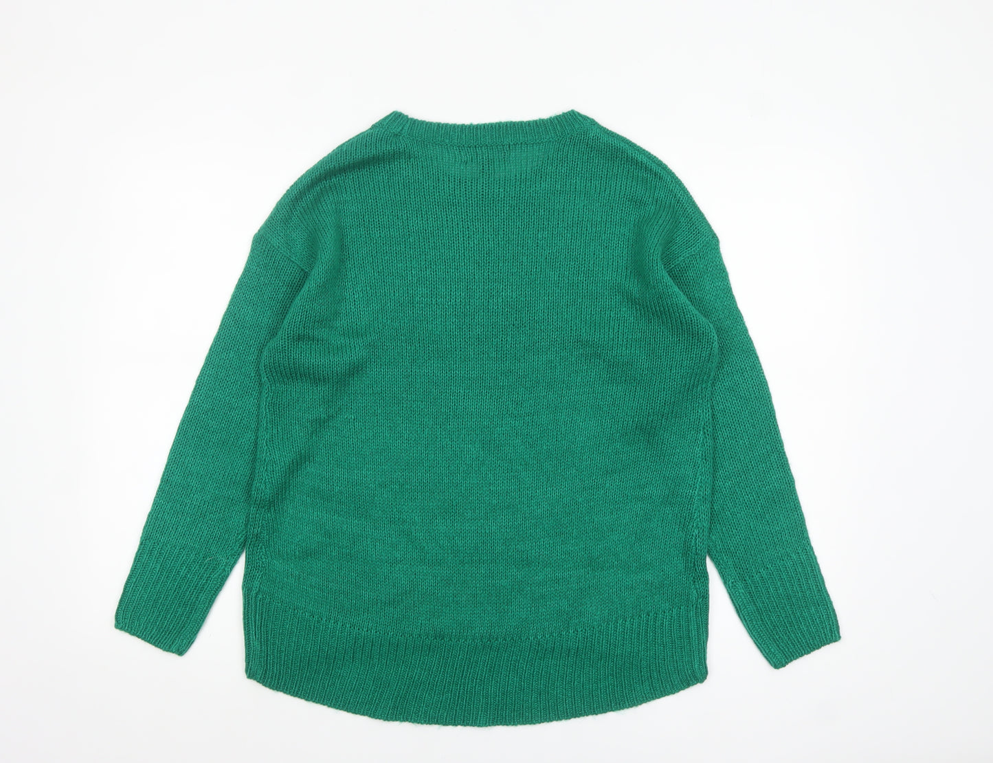 New Look Women’s Green Acrylic Knit Pullover Jumper Size M
