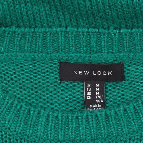 New Look Women’s Green Acrylic Knit Pullover Jumper Size M