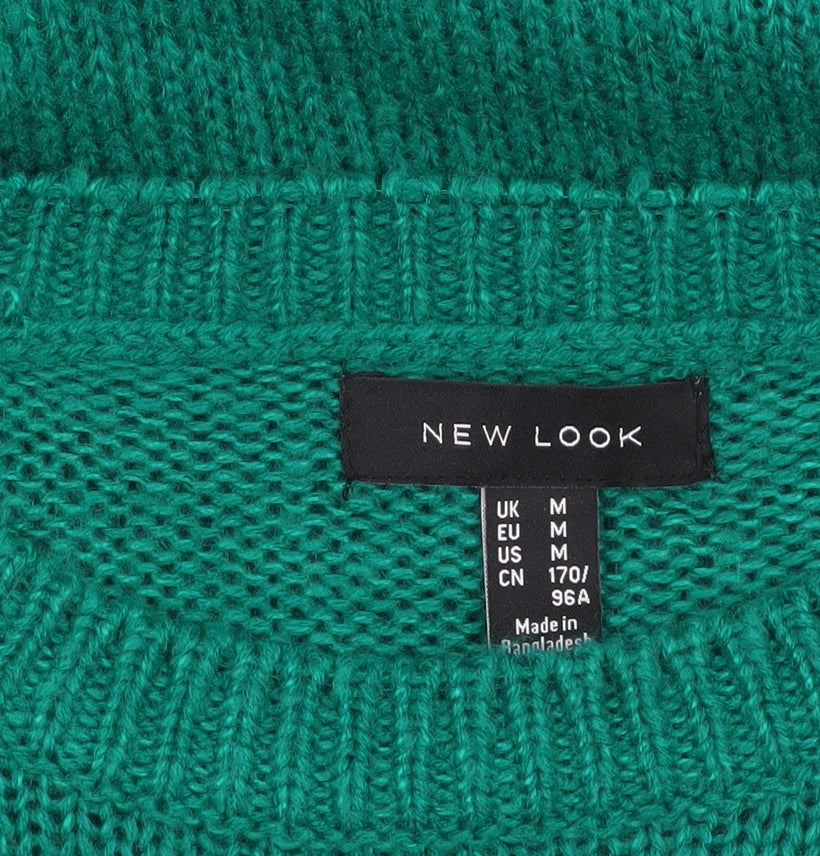 New Look Women’s Green Acrylic Knit Pullover Jumper Size M