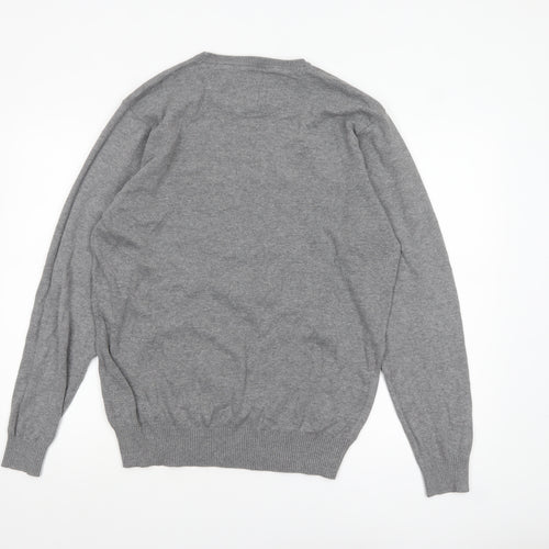 Luke 1977 Men’s Grey Cotton Crew Neck Pullover Jumper XL