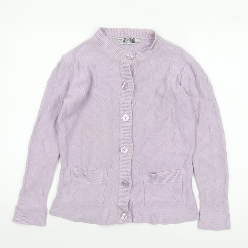 Honor Millburn Women's Lilac Cotton Cardigan Size 14-16 Classic Knit