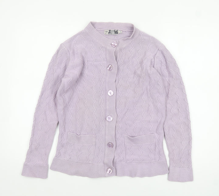 Honor Millburn Women's Lilac Cotton Cardigan Size 14-16 Classic Knit
