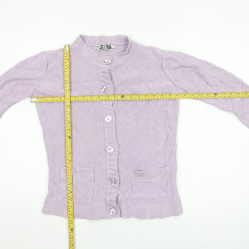 Honor Millburn Women's Lilac Cotton Cardigan Size 14-16 Classic Knit