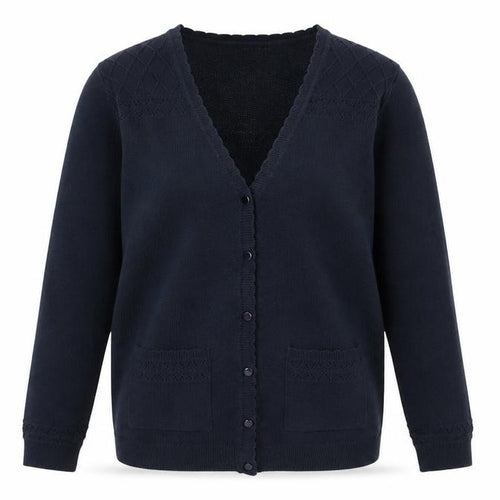 Isle Essentials Women's Black V-Neck Long Sleeve Cardigan Size S 10-12