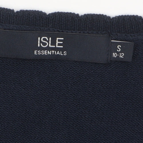 Isle Essentials Women's Black V-Neck Long Sleeve Cardigan Size S 10-12