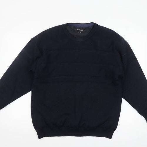 Oakmont Men's Blue Wool Blend Crew Neck Pullover Jumper Size M