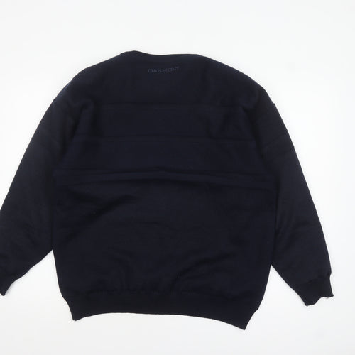 Oakmont Men's Blue Wool Blend Crew Neck Pullover Jumper Size M