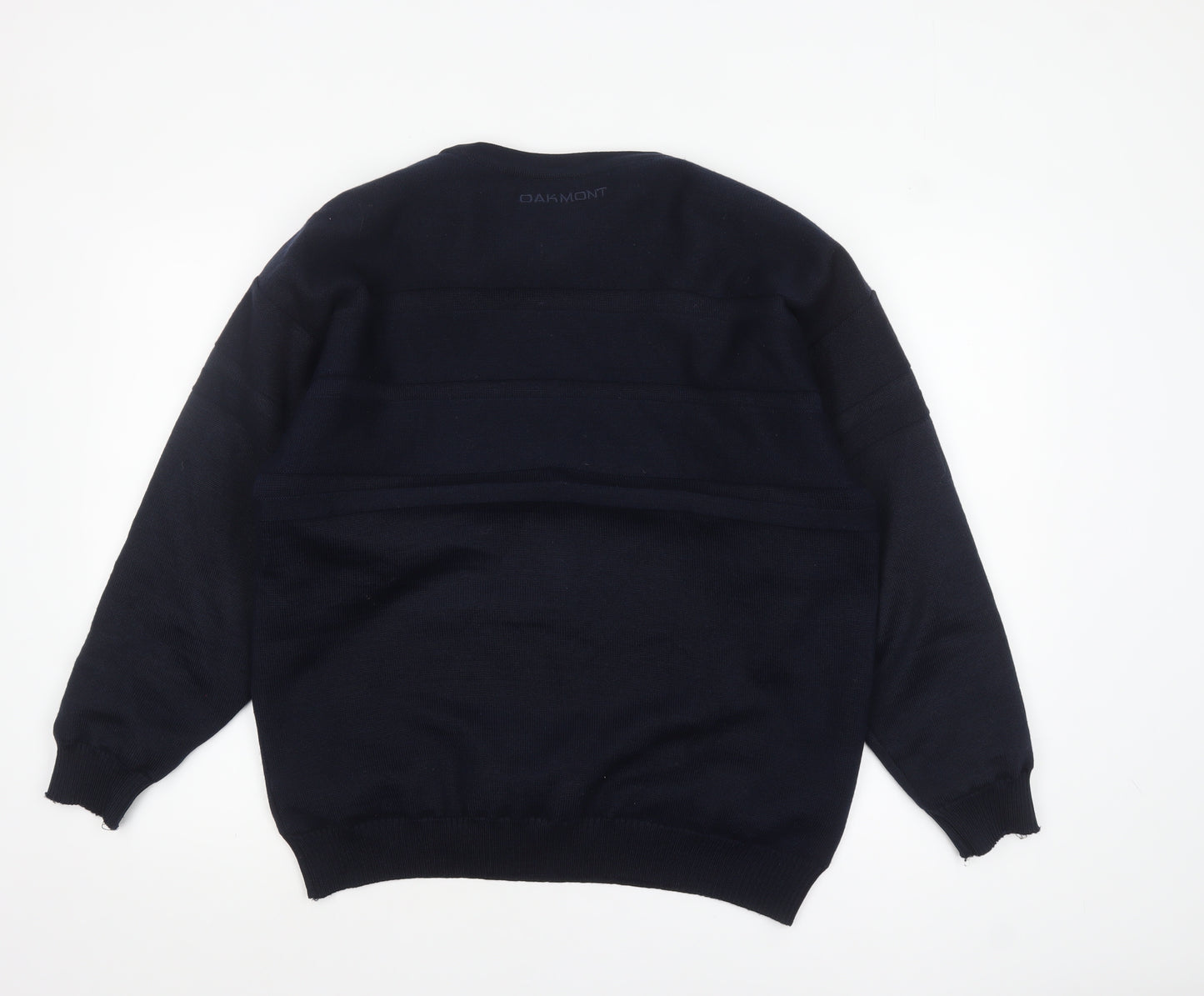 Oakmont Men's Blue Wool Blend Crew Neck Pullover Jumper Size M