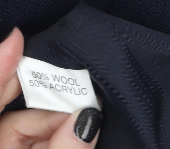 Oakmont Men's Blue Wool Blend Crew Neck Pullover Jumper Size M