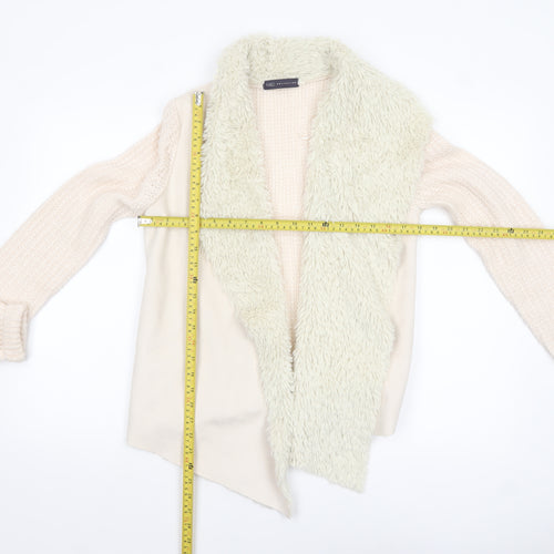 Marks and Spencer Women’s Beige Faux Fur Trim Knit Cardigan Size S