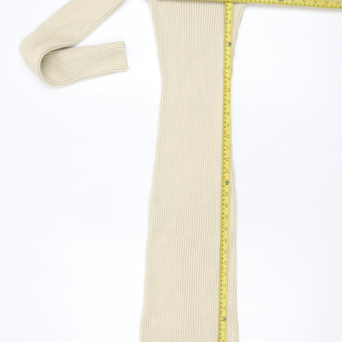 Pretty Lavish Women’s Beige Long Ribbed Bodycon Knit Dress Size S
