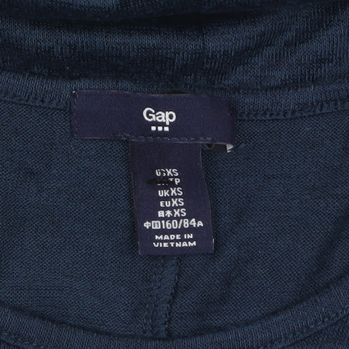Gap Womens Blue Long Sleeve Wrap Blouse XS