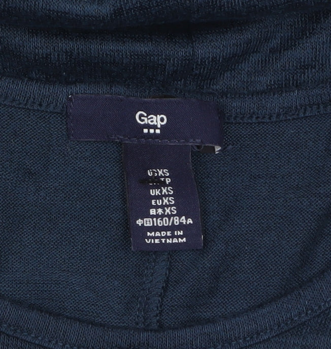 Gap Womens Blue Long Sleeve Wrap Blouse XS