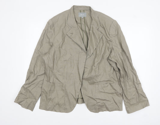 Marks and Spencer Per Una Women's Beige Linen Suit Jacket Size 18