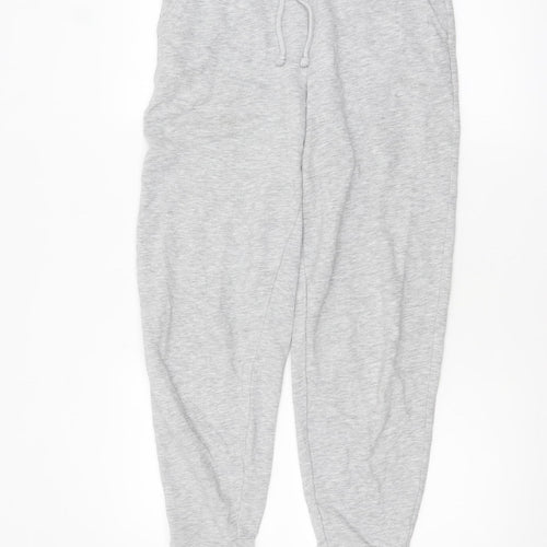 Marks and Spencer Womens Grey Cotton Jogger Trousers Size 8 Regular