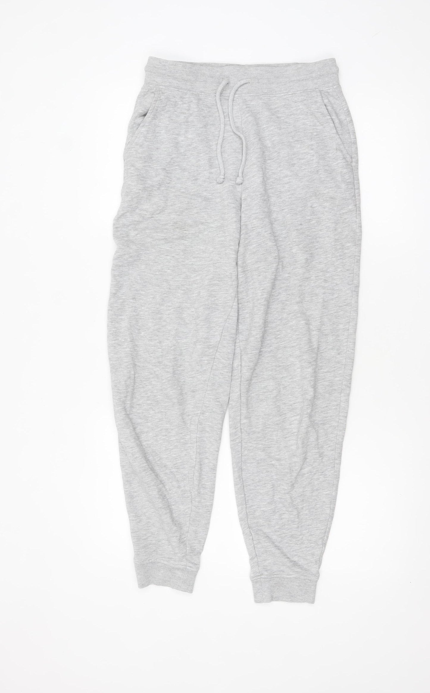 Marks and Spencer Womens Grey Cotton Jogger Trousers Size 8 Regular