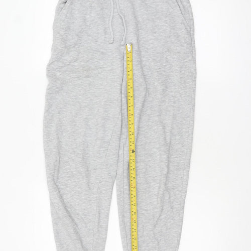 Marks and Spencer Womens Grey Cotton Jogger Trousers Size 8 Regular
