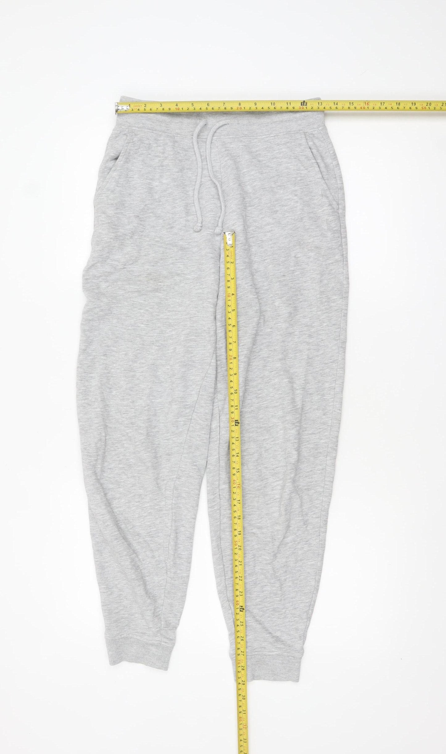 Marks and Spencer Womens Grey Cotton Jogger Trousers Size 8 Regular