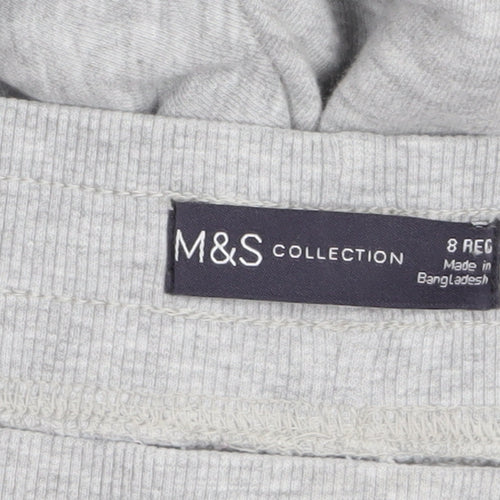 Marks and Spencer Womens Grey Cotton Jogger Trousers Size 8 Regular