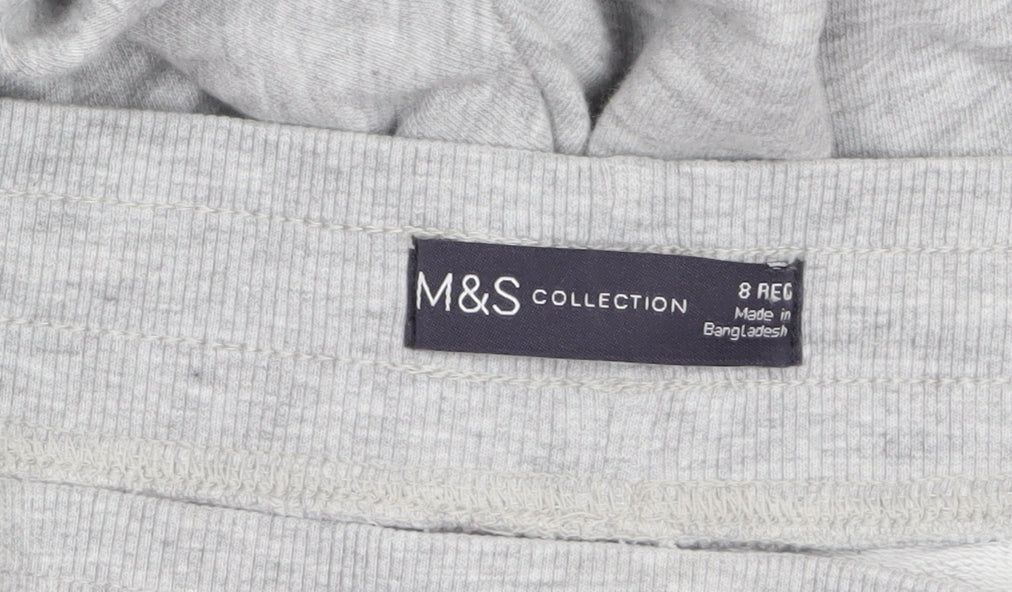 Marks and Spencer Womens Grey Cotton Jogger Trousers Size 8 Regular