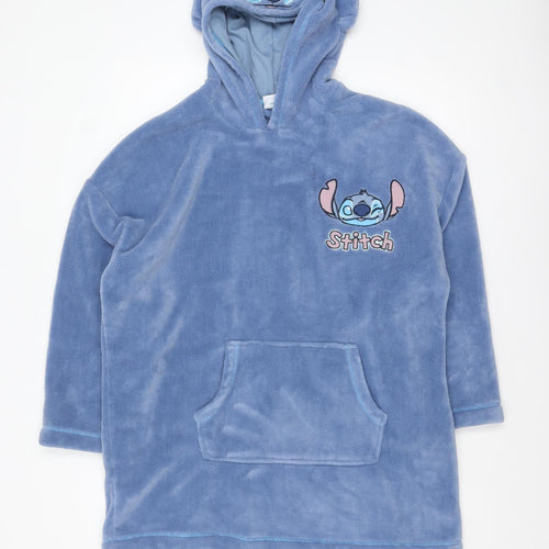 Disney Classics Stitch Blue Fleece Hooded Women's Winter Robe One Size