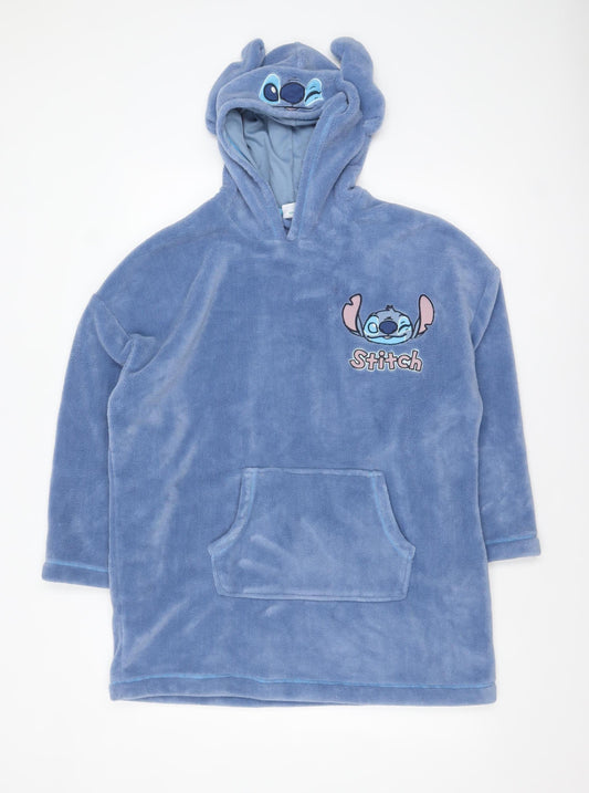 Disney Classics Stitch Blue Fleece Hooded Women's Winter Robe One Size