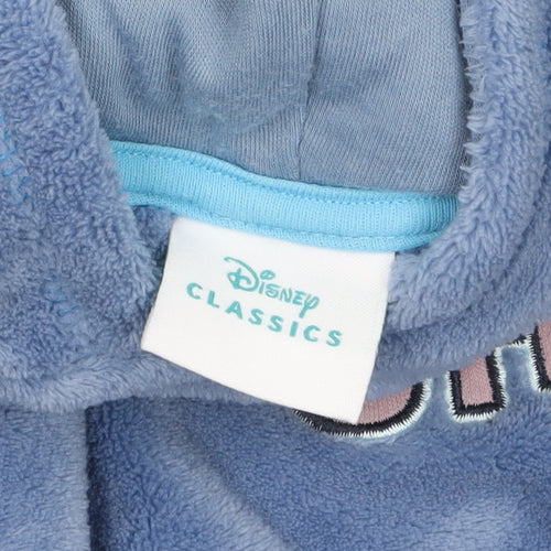 Disney Classics Stitch Blue Fleece Hooded Women's Winter Robe One Size