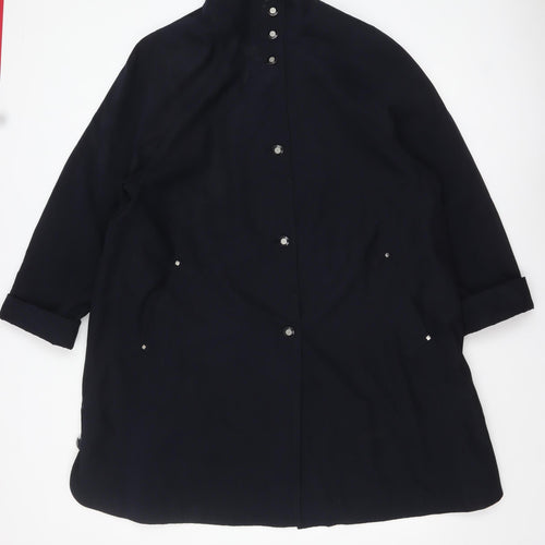 Elvi Women’s Black Size 14 Mid-Length Button Overcoat