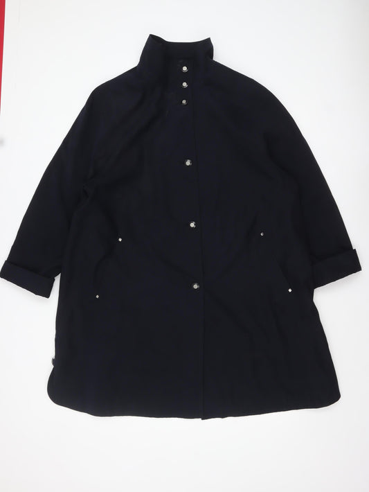 Elvi Women’s Black Size 14 Mid-Length Button Overcoat